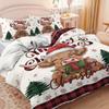 3-teiliges Weihnachten Highland Kuh Druck Kernloses Feiertags-Bettwäscheset Weich Bequem Schlafzimmer Wohnheim Mehrere Größen Maschinenwaschbar