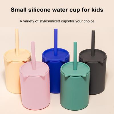 150ml Kids Toddler Cups with Lid And Straws Reusable Spill Proof Cups