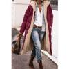 Solid Color Double-Sided Wear Hooded Cotton Coat, Thickened Slim Fit Long Sleeve Long Open Front Jacket