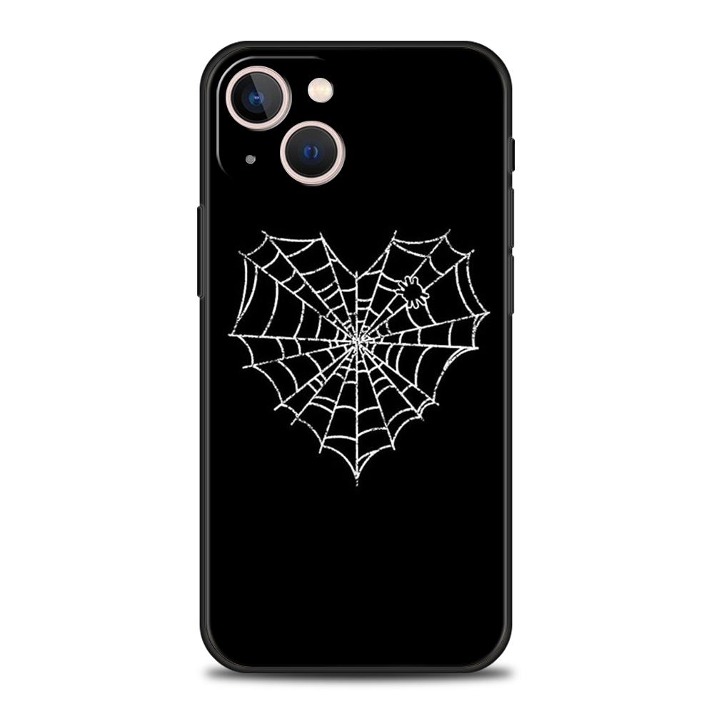 Luxury TPU Soft Phone Case For iPhone 17 Air 16E 16 11 15 14 Pro MAX 12 13 7 8 Plus X XR XS SE 2022 Cover Black Spider Web
