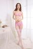Sexy lingerie set Bra shorts Garter belt Stockings Pink [HiSexy] 4-piece & T-back & & [Item]