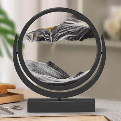 Umělecká malba s tekoucím pískem Otočný obraz přesýpacích hodin Černý rám Sklo Pískové hodiny Hlubinné pískové písky Domácí dekorace Přesýpací hodiny