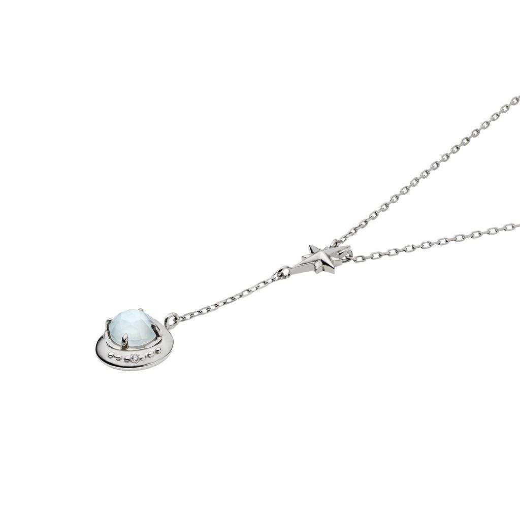 Vendome Necklace K10 White Gold Blue Topaz Shell GJBN052140BT [Official] [VIH Aoyama]