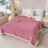 Solid Color Coral Velvet Blanket Thicked Jacquard Design Rhombus Flannel Blanket Warm Soft Office Nap Blanket Travel