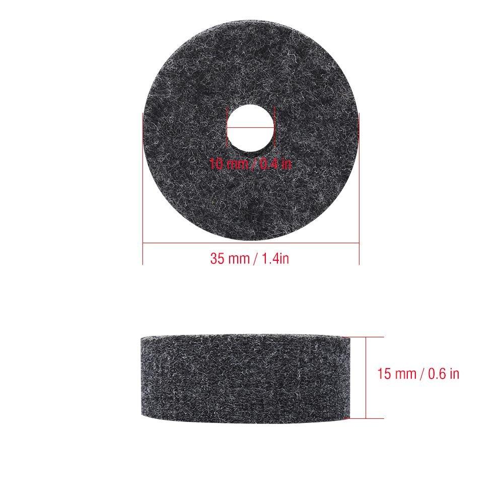 Set of Cymbal Felt Pads for Jazz Cymbal Practical Replacement Drum Parts 10-Piece Drums, Long-Lasting Protection, Ultra-Lightweight, Universal, (Gray)