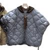 Womens Lightweight Hooded Down Vest Cape Coat 50% Duck Fill Loose Fit Winter Daily Wear