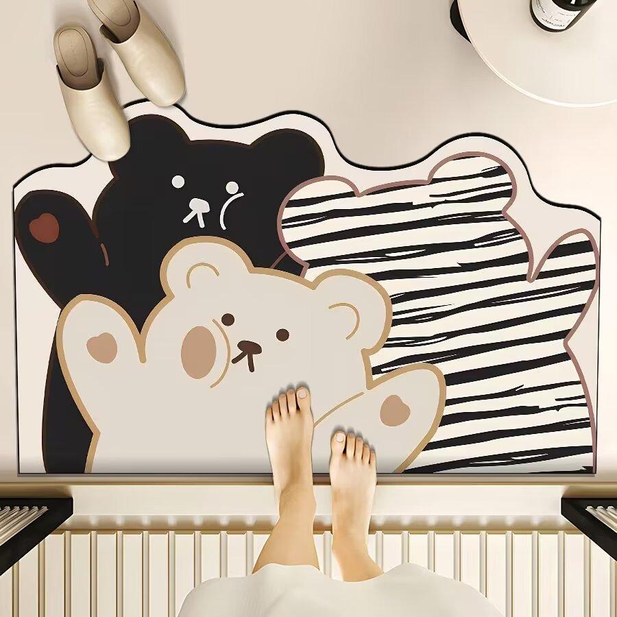 Diatom Mud Style Floor Mat Household Bathroom Floor Mat Entrance Door Mat Bathroom Absorbent Foot Mat