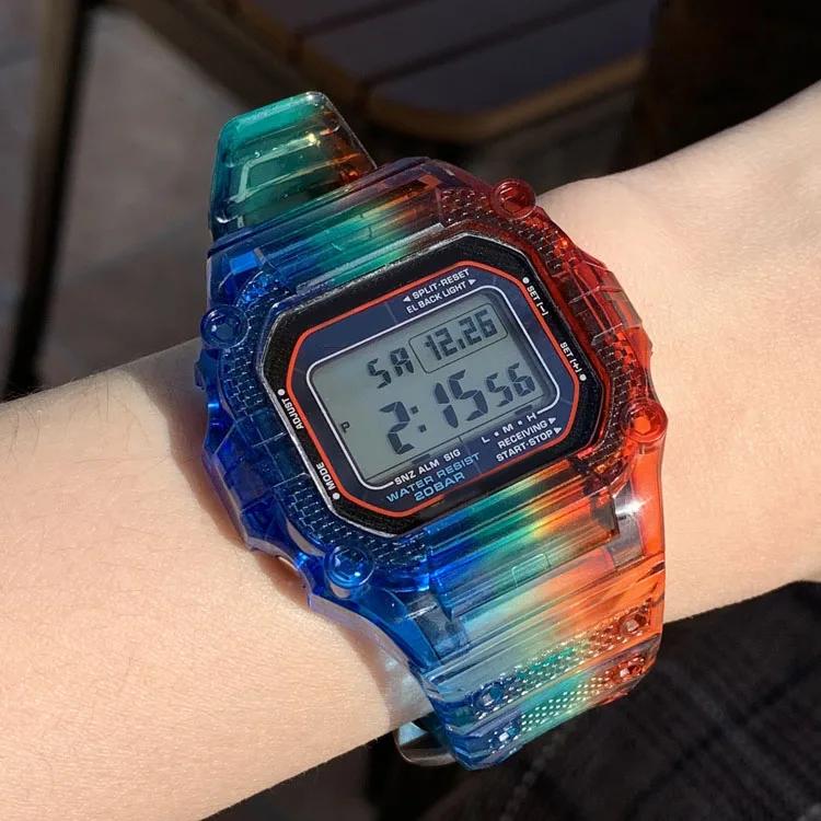 Resin Strap Bezel for Casio G-SHOCK DW-5600 GW-M5610 5600 GLS-5600 Men Transparent TPU Replace Watch Band Protective Case Kit