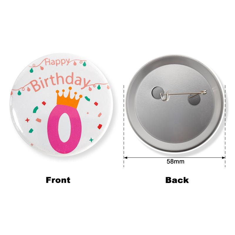 

Новый детский значок на первый день рождения, жестяная корона ручной работы, цифровой значок 2pcs