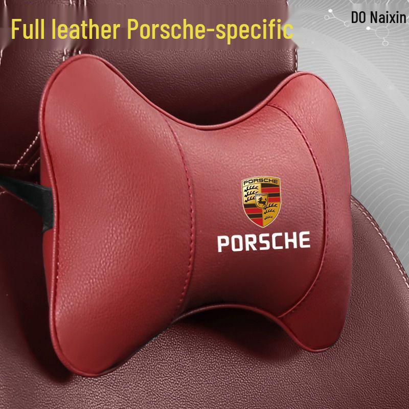 Porsche Cayenne Headrest Neck Pillow & Lumbar Support Cushion for Macan, Panamera, 718