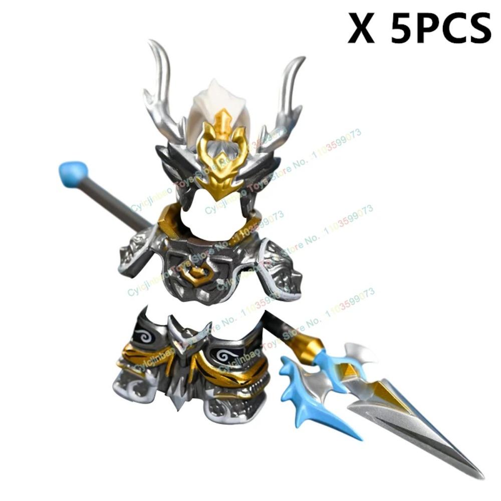 Chinese Ancient Time Action Figures Late Qin Early Han Han Xin General Silver Armor Dragon Spear Building Blocks Accessories Toy