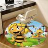 Bee,Cartoon Chair mat Round Rug Office carpet, Machine Washable, Non slip, Suitable for Living Rooms, Bedrooms