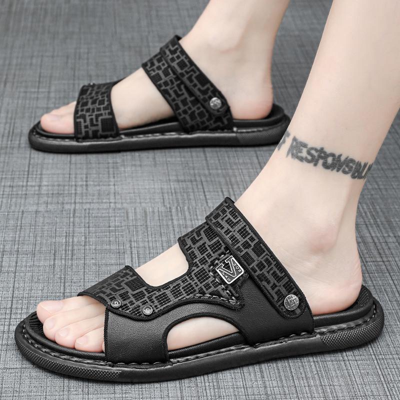 Mens Slippers Casual Shoes Beach Sandals Summer Outdoor Slides Leather Walking Comfort Fashion Lightweight Luxury Designer