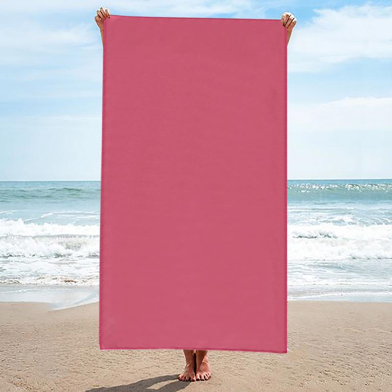 Solid Color Microfiber for Swimming Fitness Outdoor Bathing On for Cross-Border Plain Style with Magnetic Beach Towel