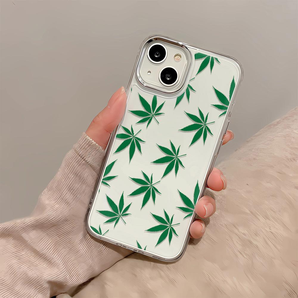 Luxury Plants Flowers Phone Case For IPhone 17 16 15 14 Plus Air 13 12 11 Pro Max Silicone Shockproof Cover Fashion Cool Coques