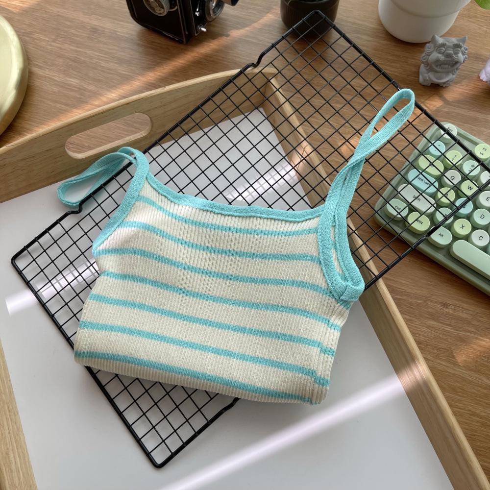 Damski Prążkowany Dzianinowy Top na Ramiączkach: Seksowna, wyszczuplająca, bezrękawnikowa letnia bielizna wewnętrzna w dużych rozmiarach