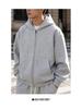 European American Loose Knit Zip-Up Hooded Cardigan - Casual Autumn/Winter Jacket for Couples