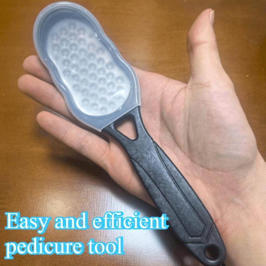 Foot Repair Tools: Ergonomic Curved Handle, Thick and Thin Dual Sand Stainless Steel Surface, Exfoliating, SPA Foot Repair and Nail Care