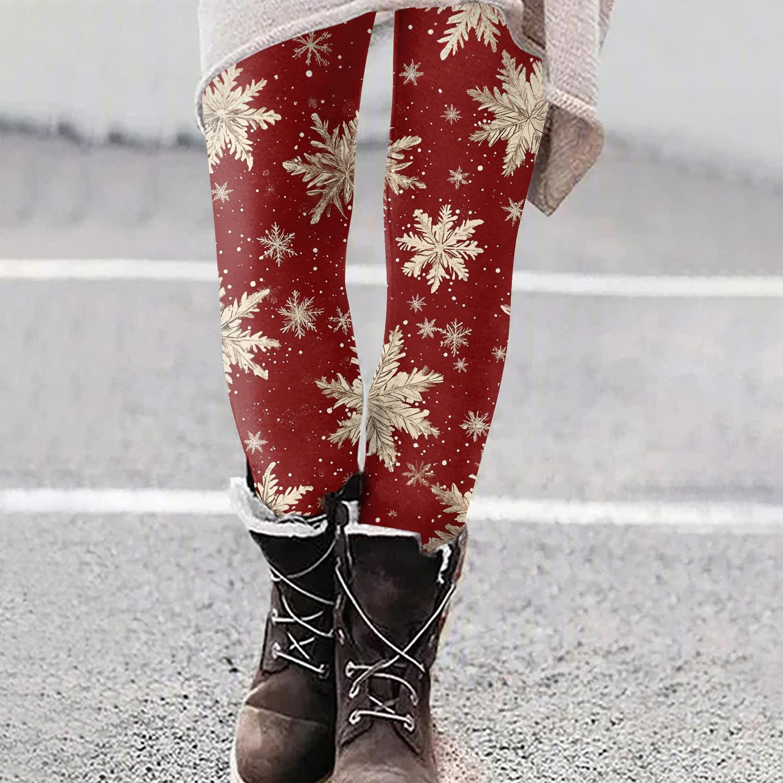 

Женские рождественские облегающие эластичные повседневные брюки для йоги L винный