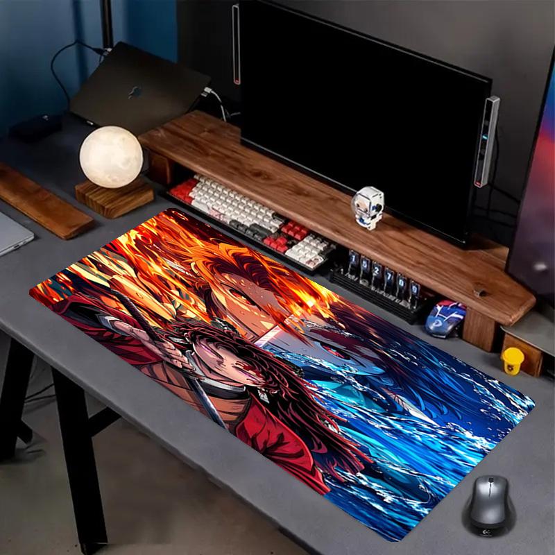 Demon Slayer Print Mouse Pad, Anti‑Slip Desktop keyboard Mat, for PC Laptop Gaming Working Daily Use, Cool Festival Surprise Gift