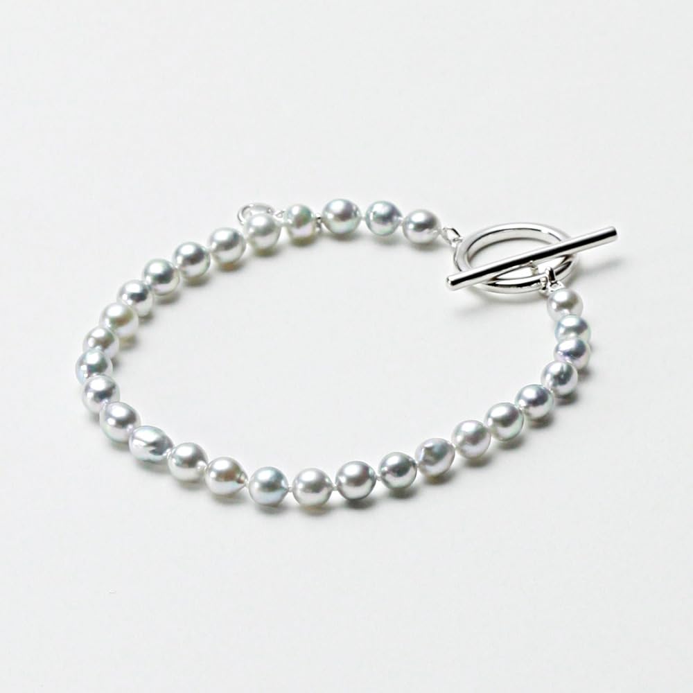 [Moon Label] Baroque Pearl Bracelet 5.0mm Baby PearlAkoya Pearl Bracelet for Women, Men, and Unisex Pearl Bracelet [Gift Wrapped]