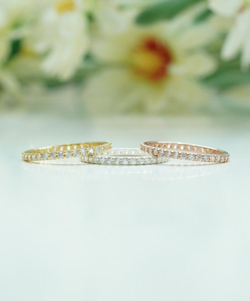 Alleun Silver 925 Couple Cubic Square Thin Ring White