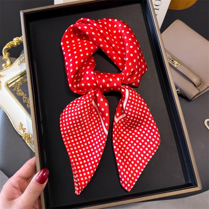 Print 70cm Silk Satin Headkerchief Women Luxury Design Neck Tie Scarf Female Hair Hand Wrist Foulard Shawl Hijab Bandana Scarves
