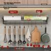 Jiadu Kitchen Hooks, Paper Towel Holder, Spoon And Spatula Rack, Wall-Mounted without Drilling, Storage Shelf, Hanging Rack, Row Hooks, Storage Rod
