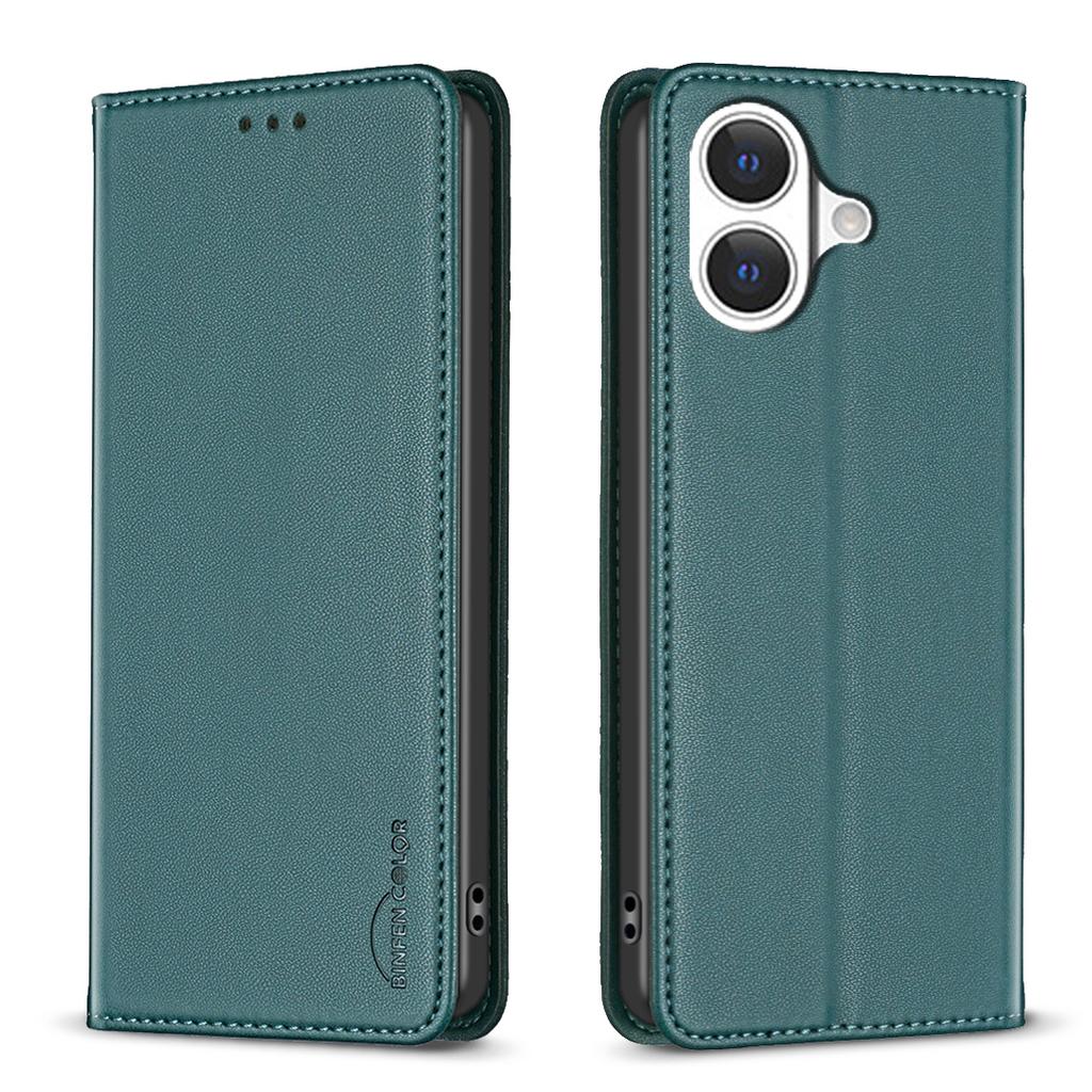 For iPhone 17 Leather Case BINFEN COLOR BF18 Phone Stand Cover with Card Slots