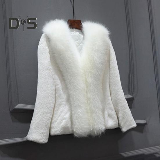 Winterjacke für Damen, dicker Kunstpelz, Wärmespeicherung, einfarbig, lange Ärmel, luxuriöser Stil, für Zuhause, Party, Büro, Club, Urlaub, Mantel