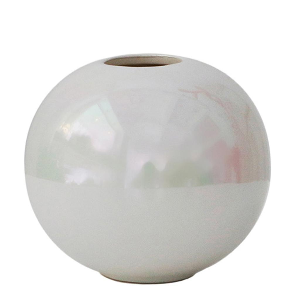 Vase boule en céramique irisé