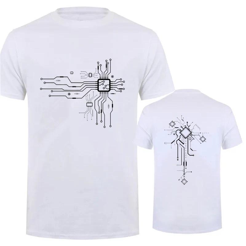 Simple Fashion CPU Graphic T Shirts For Unisex Summer Trendy Circuit Diagram 3D Printed Tshirts Cool Streetwear Oversized Tees