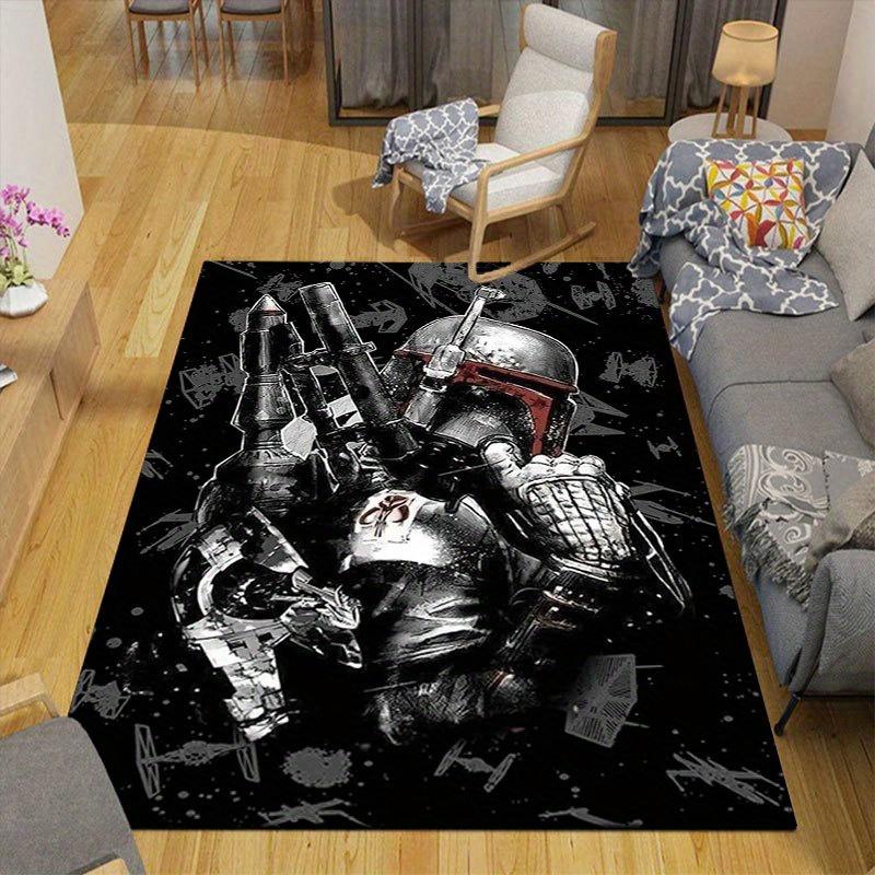 1pc Star wars Yoda Pattern Carpet Area Rug Non slip Carpet Hand Washable Floor Mat Suitable For Living Room Bedroom Home Decor Room Decor