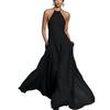 Ladies' Casual And Sexy Minimalist Hanging Neck Backless Dress