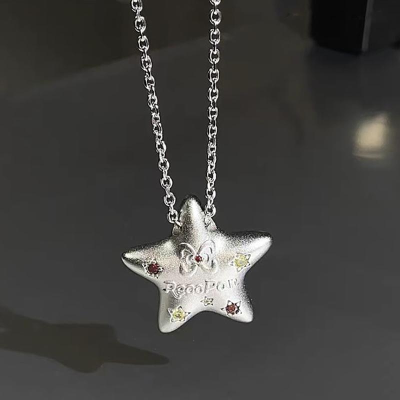 Star Pendant Necklace For Women Y2K Hip Hop Cool Girls Chains Choker Korean Jewelry