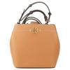 Tory Burch Felix Metal Logo Adjustable Shoulder Strap Leather Crossbody Bag Women Bags Brown Tan 144028-202
