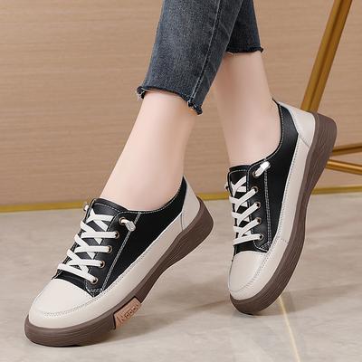Women's Shoes Spring and Autumn Flat Shoes Soft-soled Casual Leather Shoes Sports Sneakers Flat Shoes