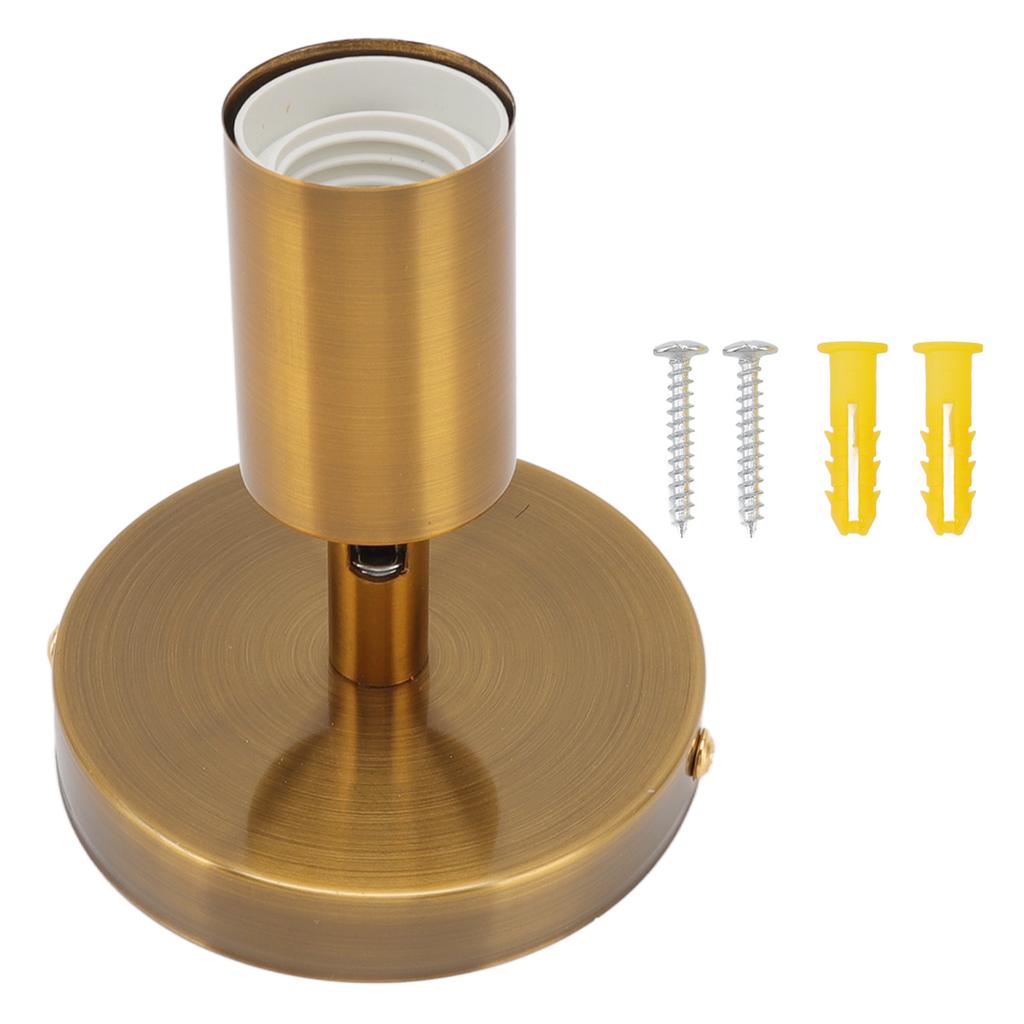 E27 E26 Wall Lamp Base 180 Degrees Up and Down Adjustable Iron Decoration Bulb Socket for Bedroom Living Room Gold