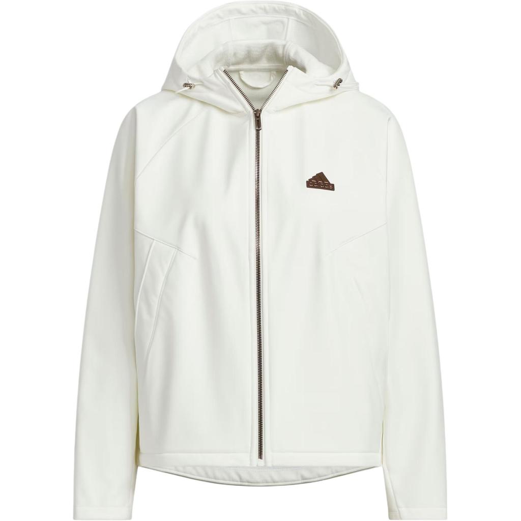 Adidas FW24 Softshell Hooded Modern Series Water-Resistant Warm Casual Long Sleeve Jacket Women Jackets Han-Jade-White JX6833
