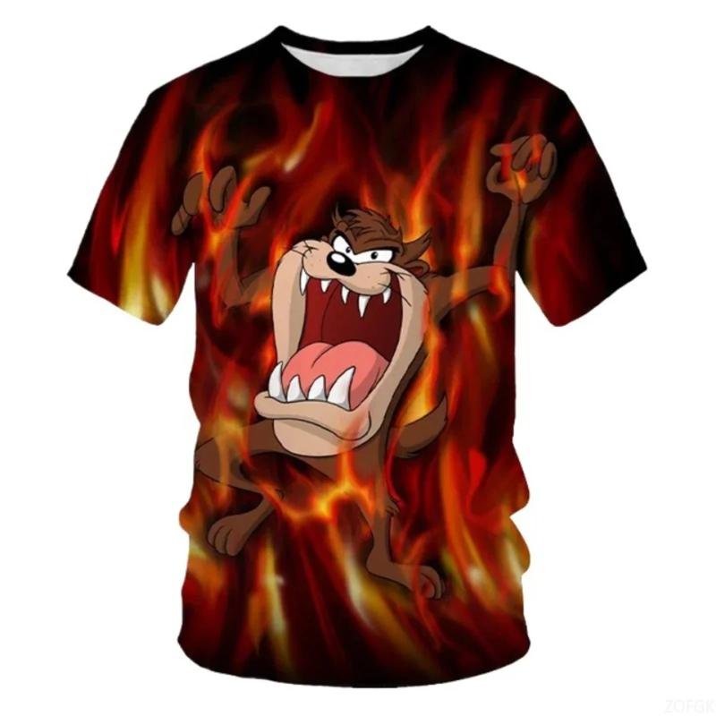 New Men s 3D Printed T-Shirt Summer Short Sleeve with Fashionable Cartoon Graphics Personalized Casual Shirt for a Cool Look S