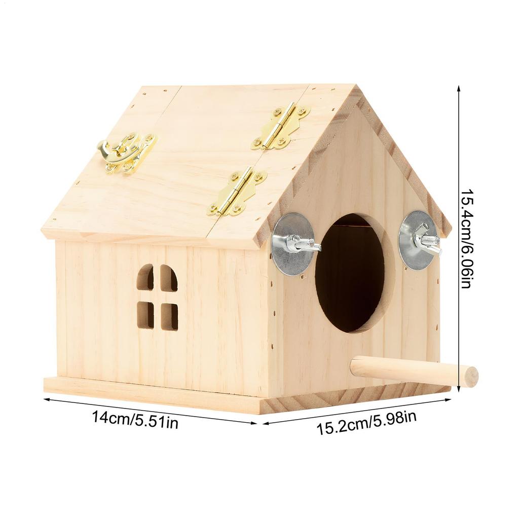Parakeet Nesting Box Wooden Nesting Pet Supplies Parakeet Mating Bird House For Lovebirds Cockatiel Conure Finch Canary Cockatoo