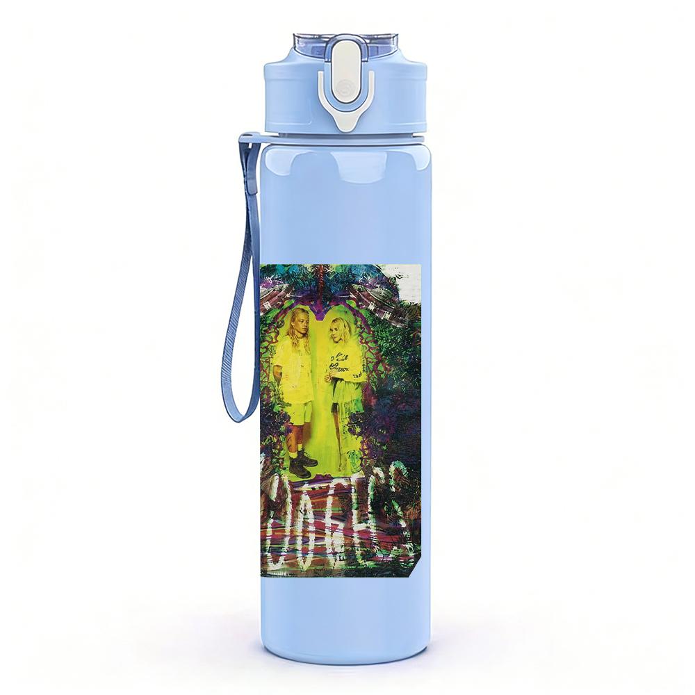 1PC Green Alien Fantasy Retro Grunge Print 750ml Portable Sports Water Bottle Leakproof Gym Outdoor Travel Drink Cup