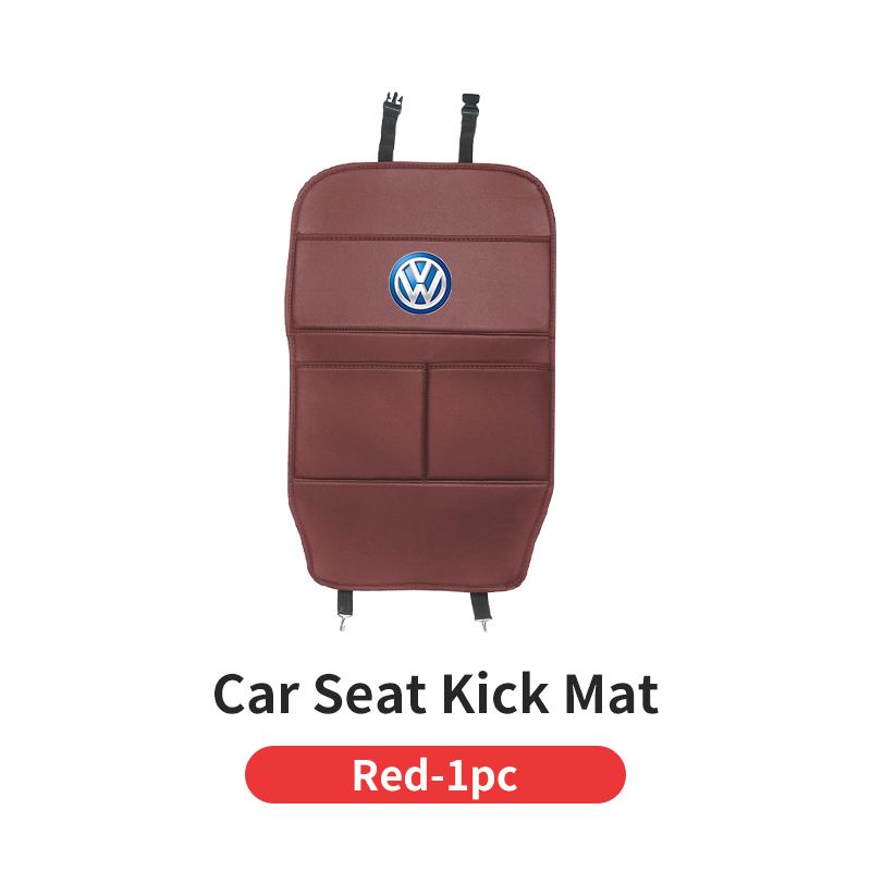 Leather Car Universal Full-Coverage Kick Pad Storage Pouch Auto Accessories For VW Scirocco Jetta Passat Tiguan Sharan Touran