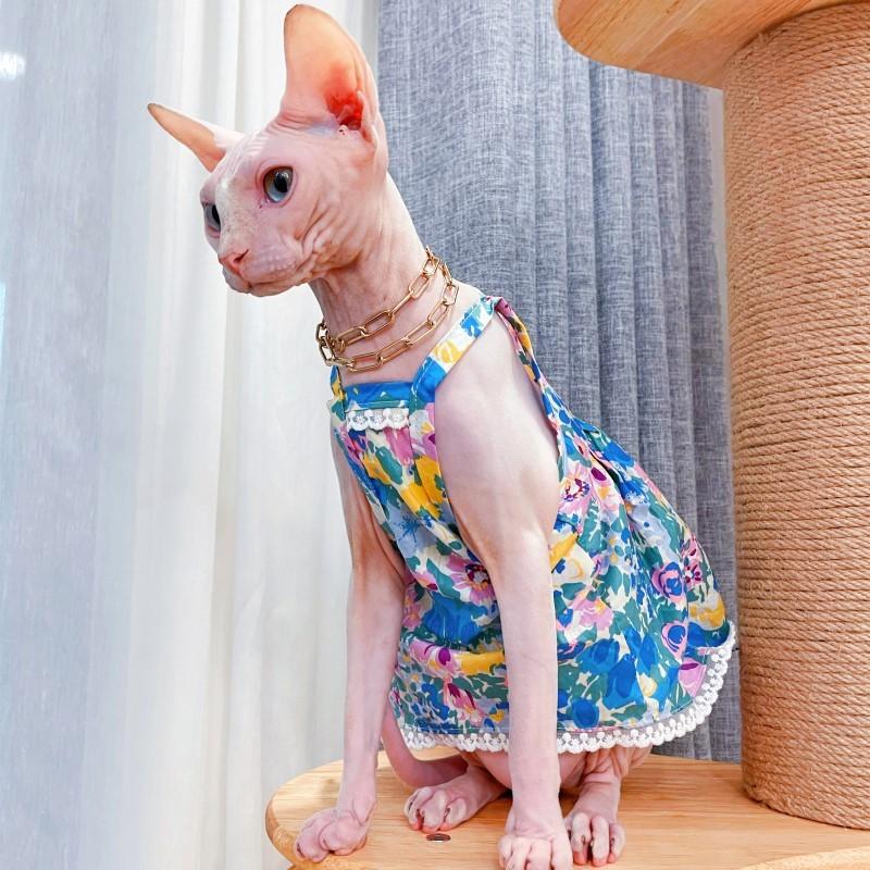 Sommer Sphynx Katze Hund Kleidung Luxus Prinzessin Kleidung Für Haarlosen Katzen Kostüm Kätzchen Weste Kostüm Welpen Rock Niedlich