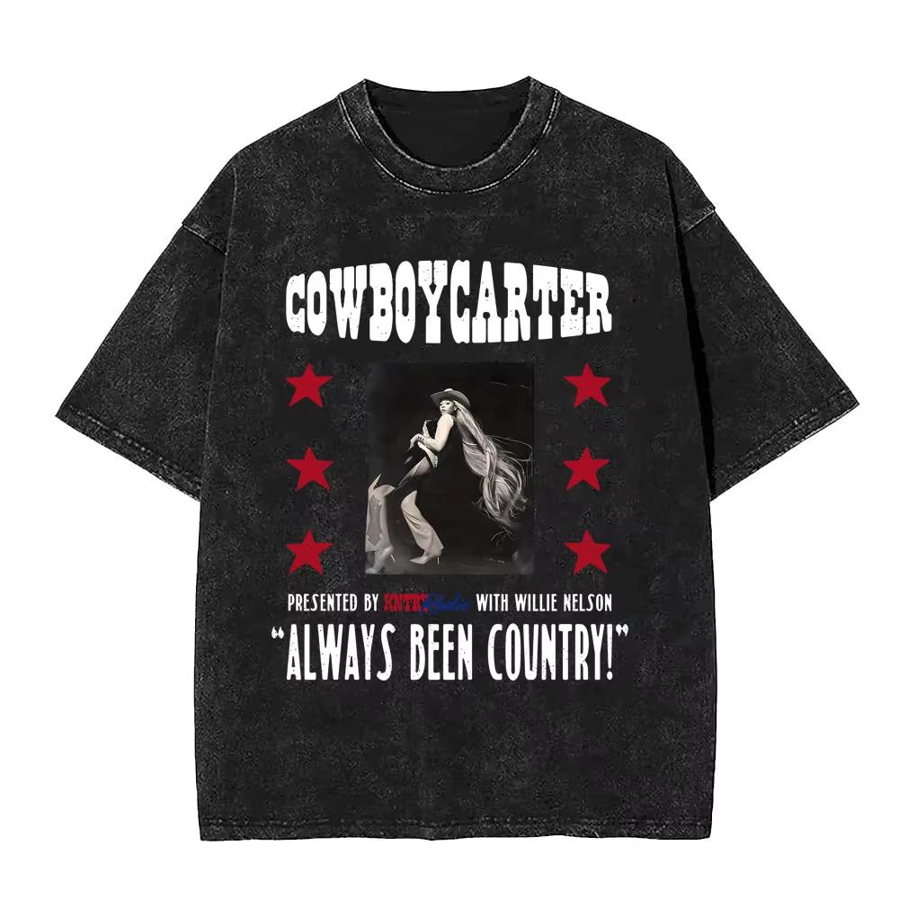 Retro Tvättad Beyonce Renaissance Världsturné T-shirt Album Konsert Musik T-shirts Herr Dam Vardaglig Bomull Vintage T-shirts