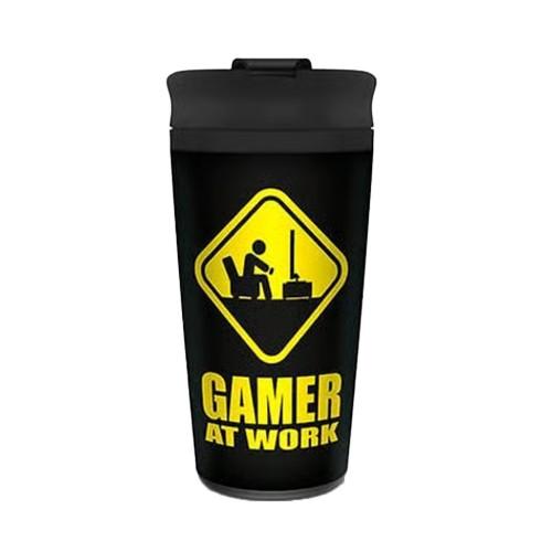 Pyramid International Gamer At Work Caution Sign 450ml Travel Mug