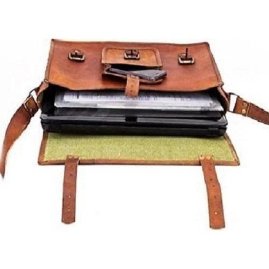 Men's Leather Bag Business Messenger Laptop S Shoulder Briefcase