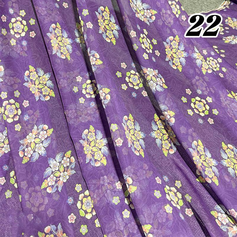 100*150cm Tecido Chiffon Floral Estilo Chinês Grupo de Chá Estampa Floral Tecido DIY Vestido Hanfu Fantasia de Dança de Casamento Decoração