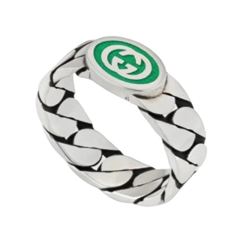 GUCCI Sterling Silver Interlocking G Ring 701612-J8410-8414