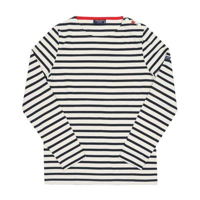 Camiseta de Manga Comprida Saint JameS Feminina Ecrú Marinho Tulipa 3513